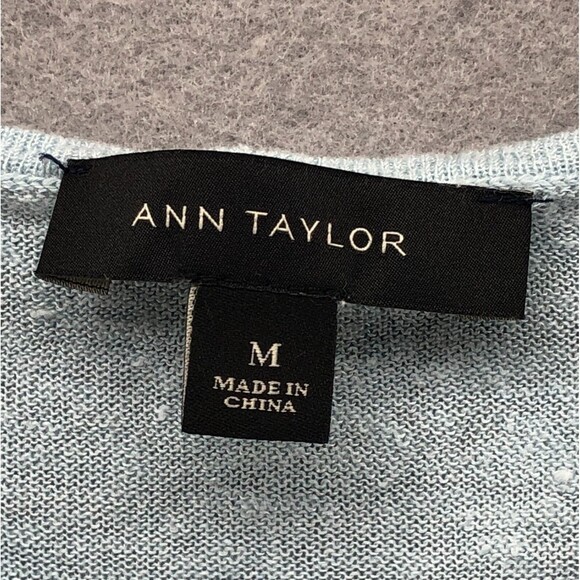 Ann Taylor Linen Blend Lightweight Sweater Top Womens Medium Beach Tropical Boho - Picture 3 of 10